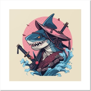 samurai shark Posters and Art